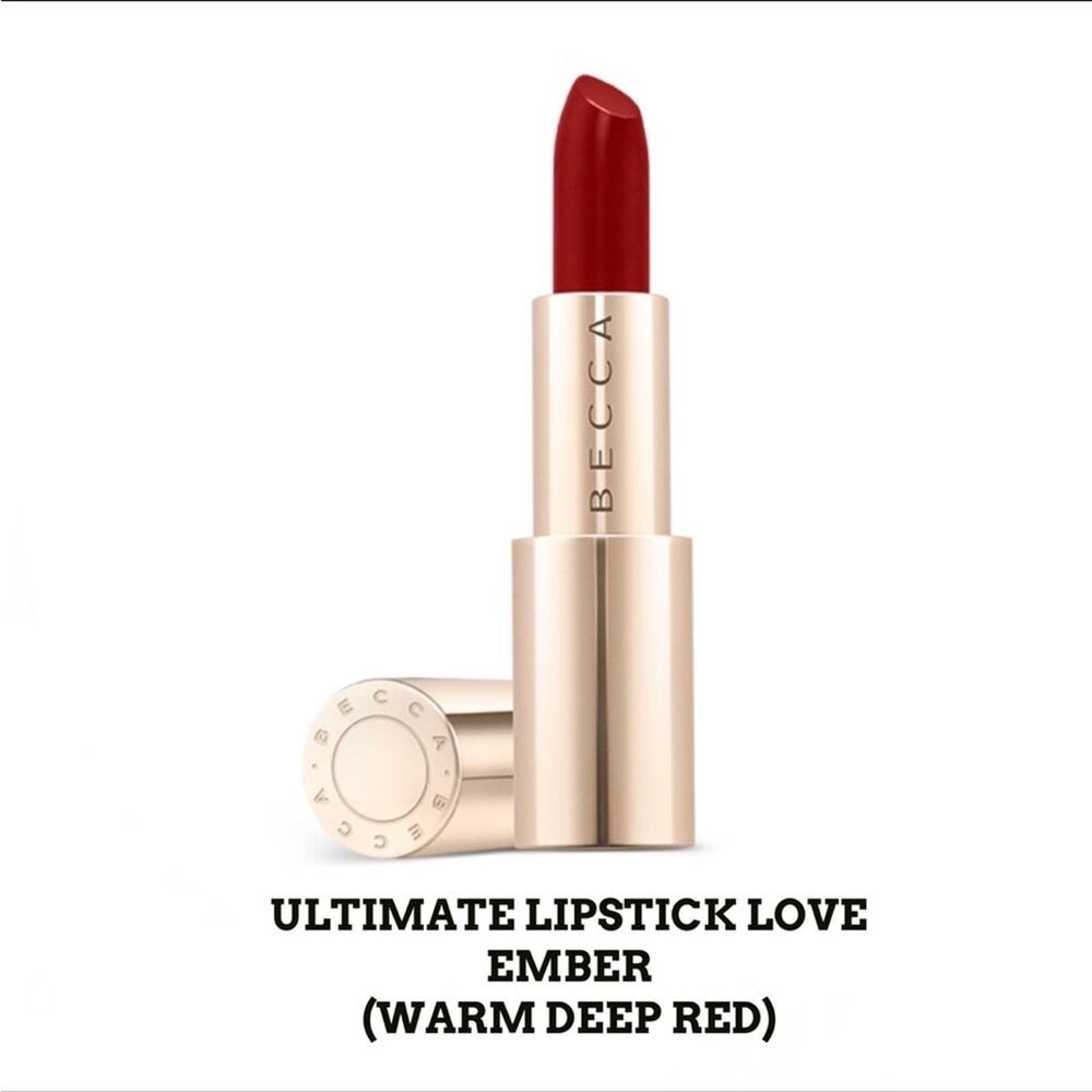 NWT Becca cosmetics ultimate love lipstick in shade ember - warm deep red
